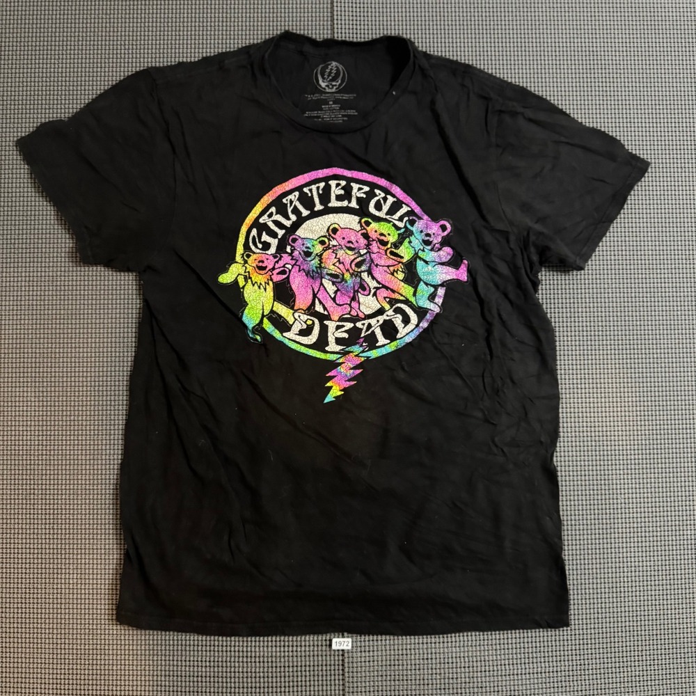 Grateful Dead Rainbow Dancing Bears 2022 Graphic T-Shirt Men's Medium Black